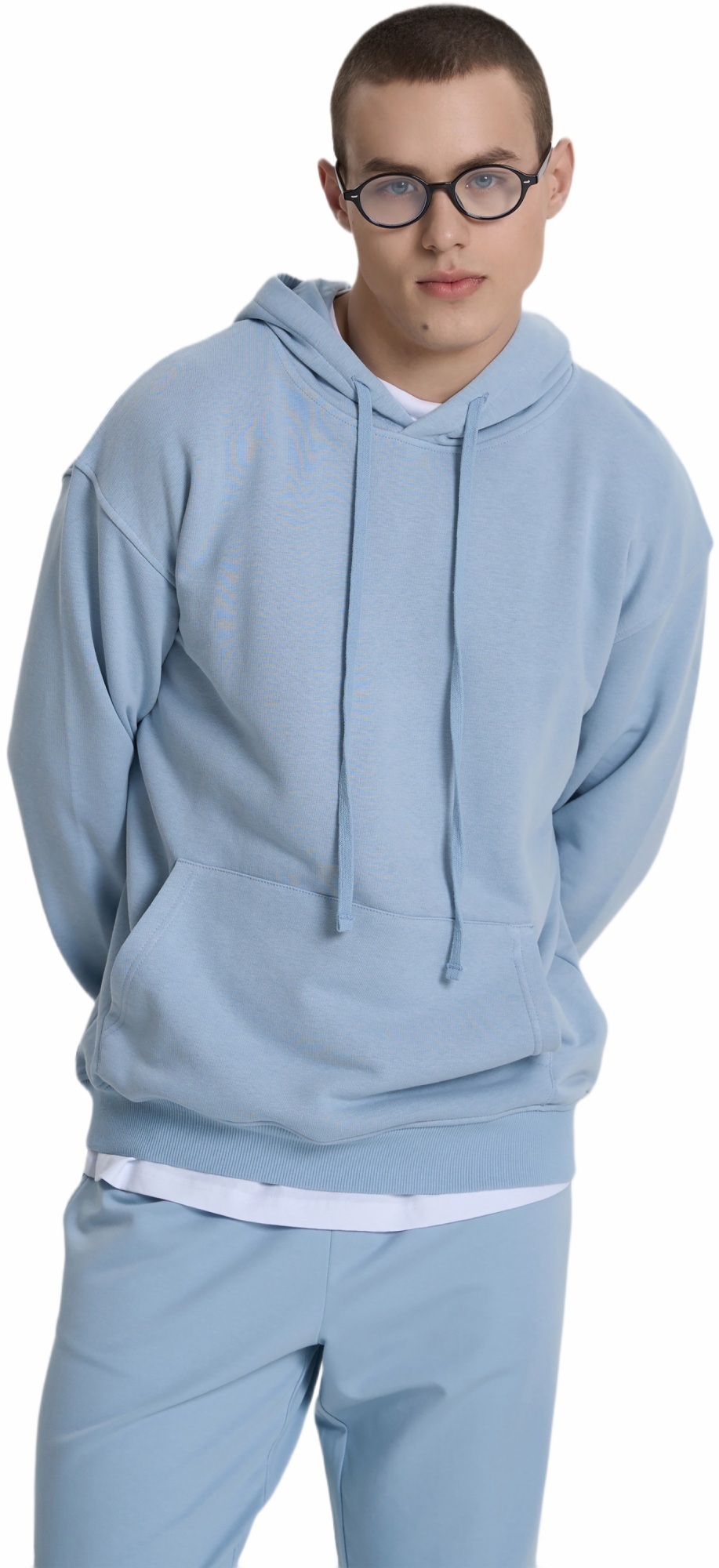 Худі чоловіче Roza 231118 L сіро-блакитнефото1