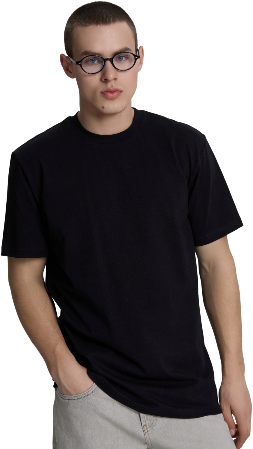 Футболка бавовняна чоловіча Roza 231101 XS чорна