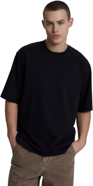 Футболка хлопковая мужская Roza 231117 L черная фото 