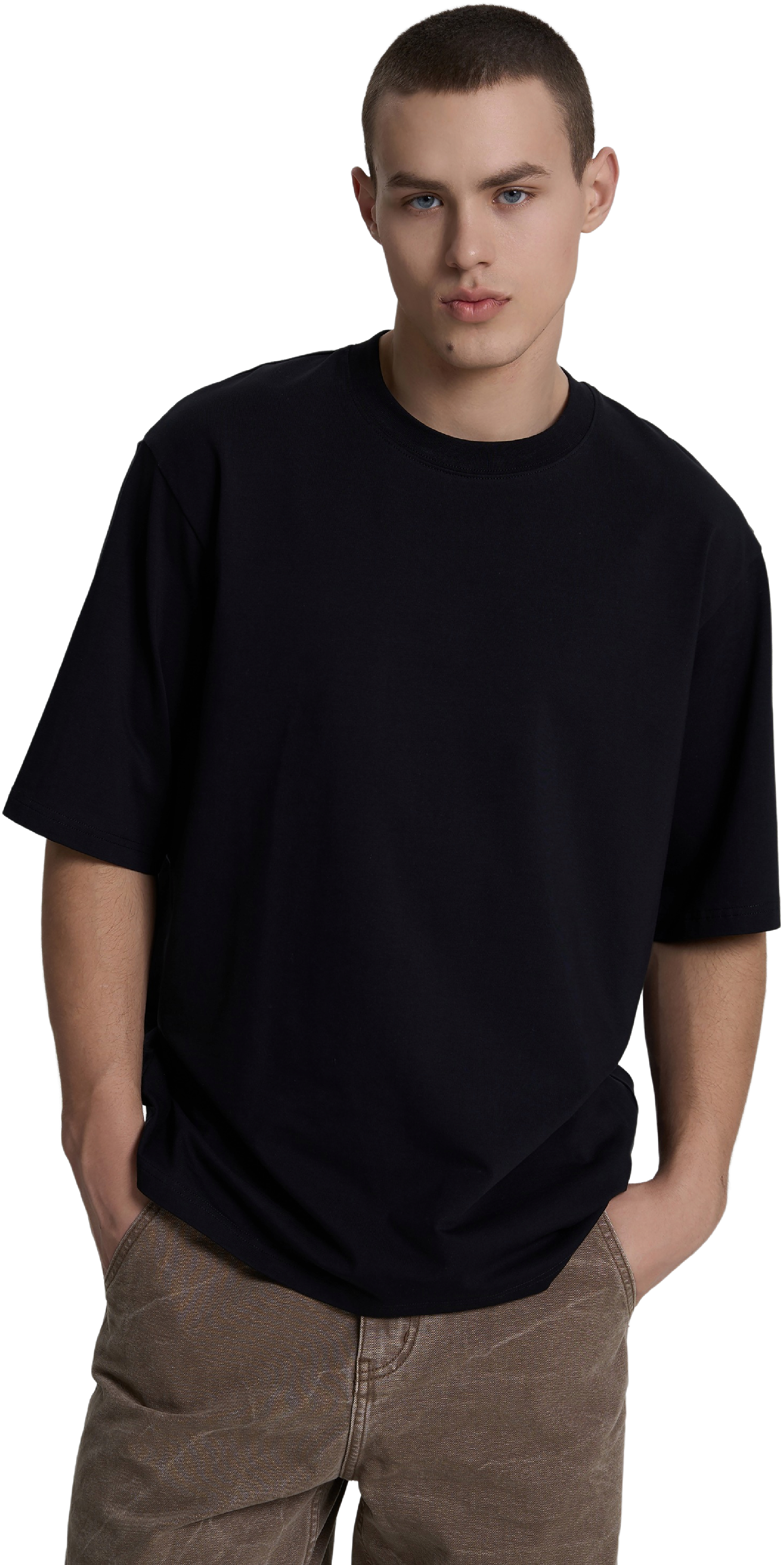 Футболка хлопковая мужская Roza 231117 XL черная фото 1