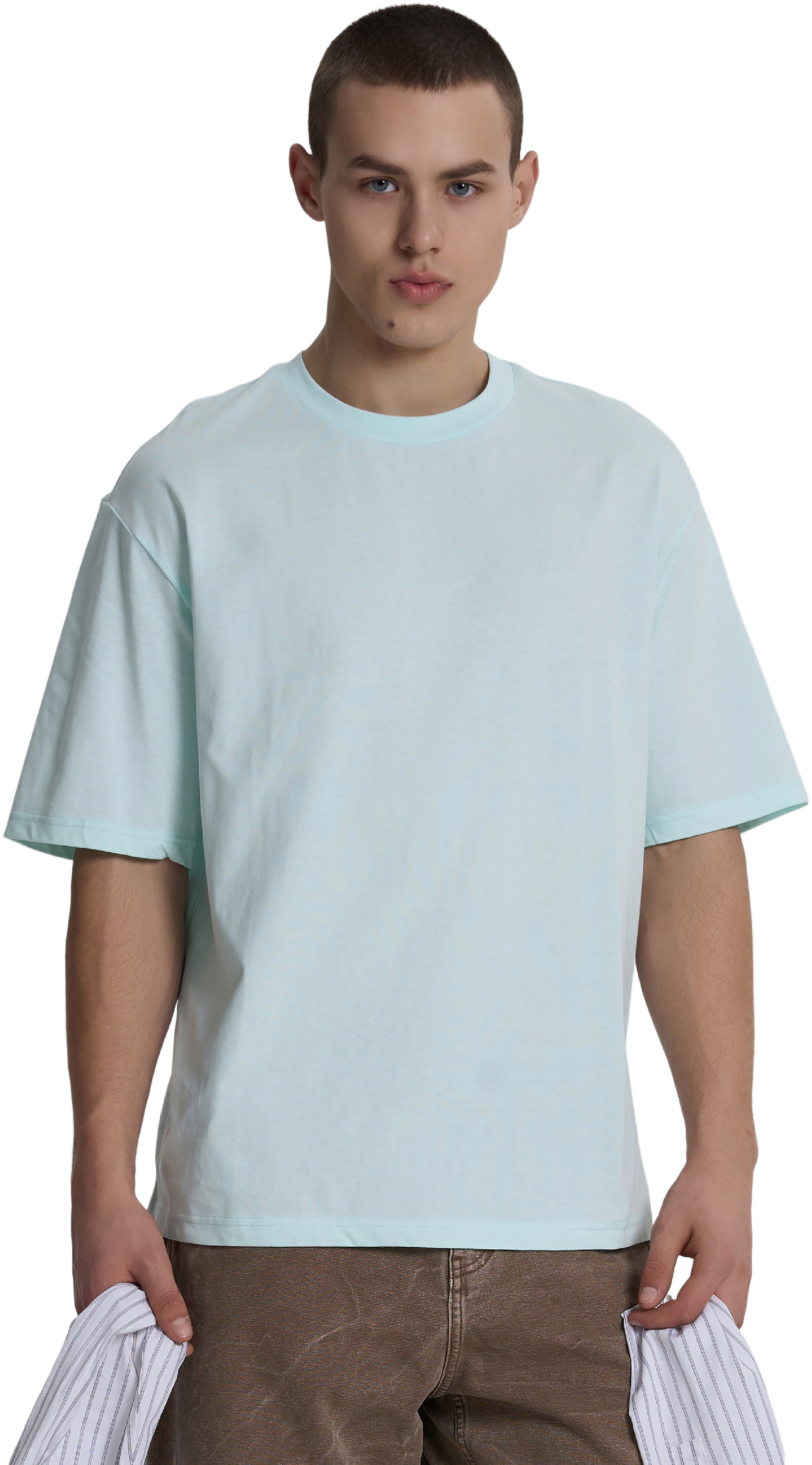 Футболка бавовняна чоловіча Roza 230926 S бірюзовафото1