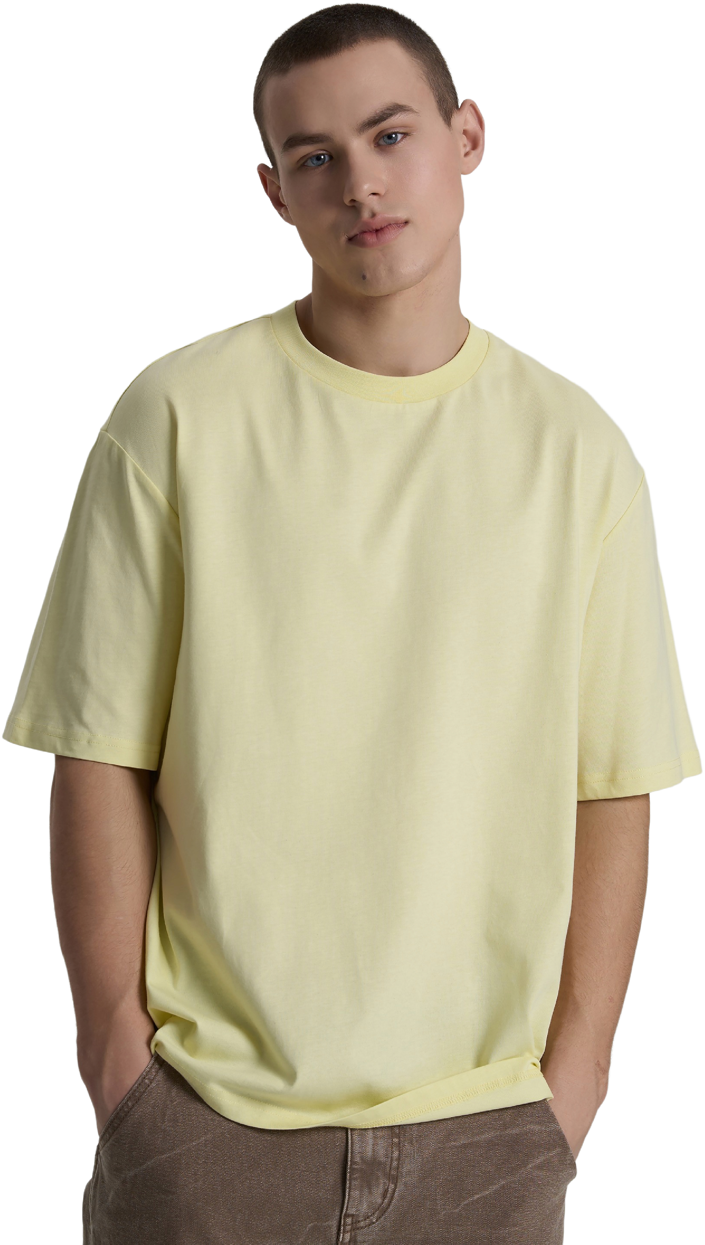 Футболка хлопковая мужская Roza 230926 XS светло-жолтая фото 1