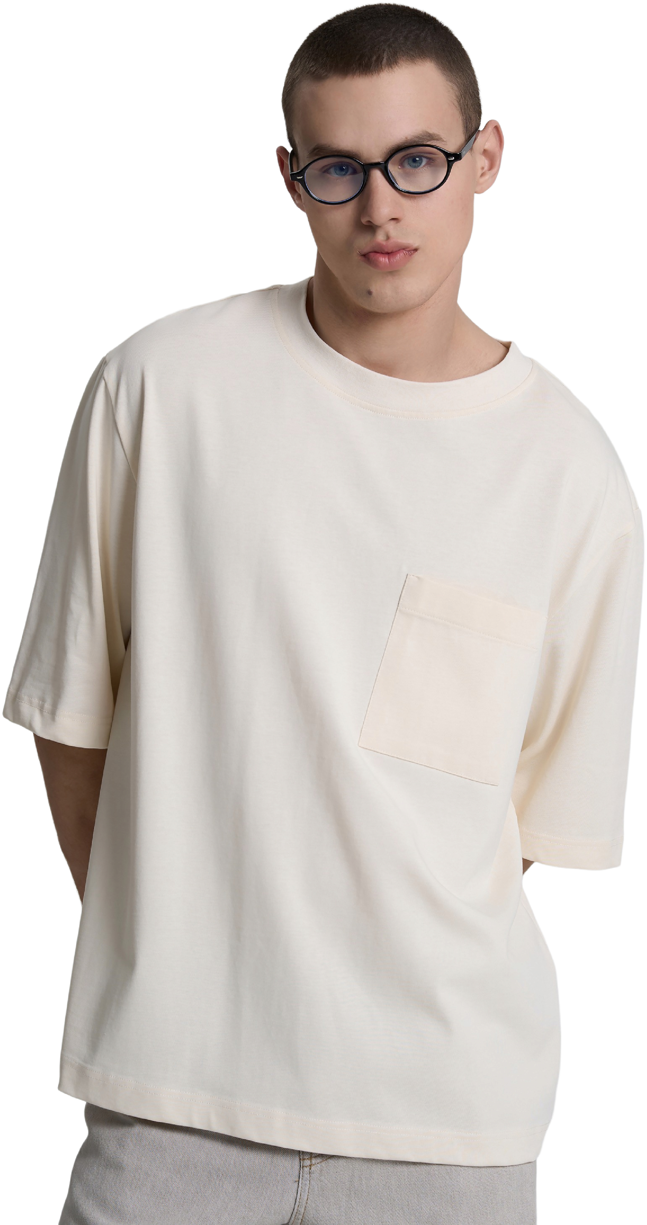 Футболка хлопковая мужская Roza 230911 XL светло-бежевая фото 1