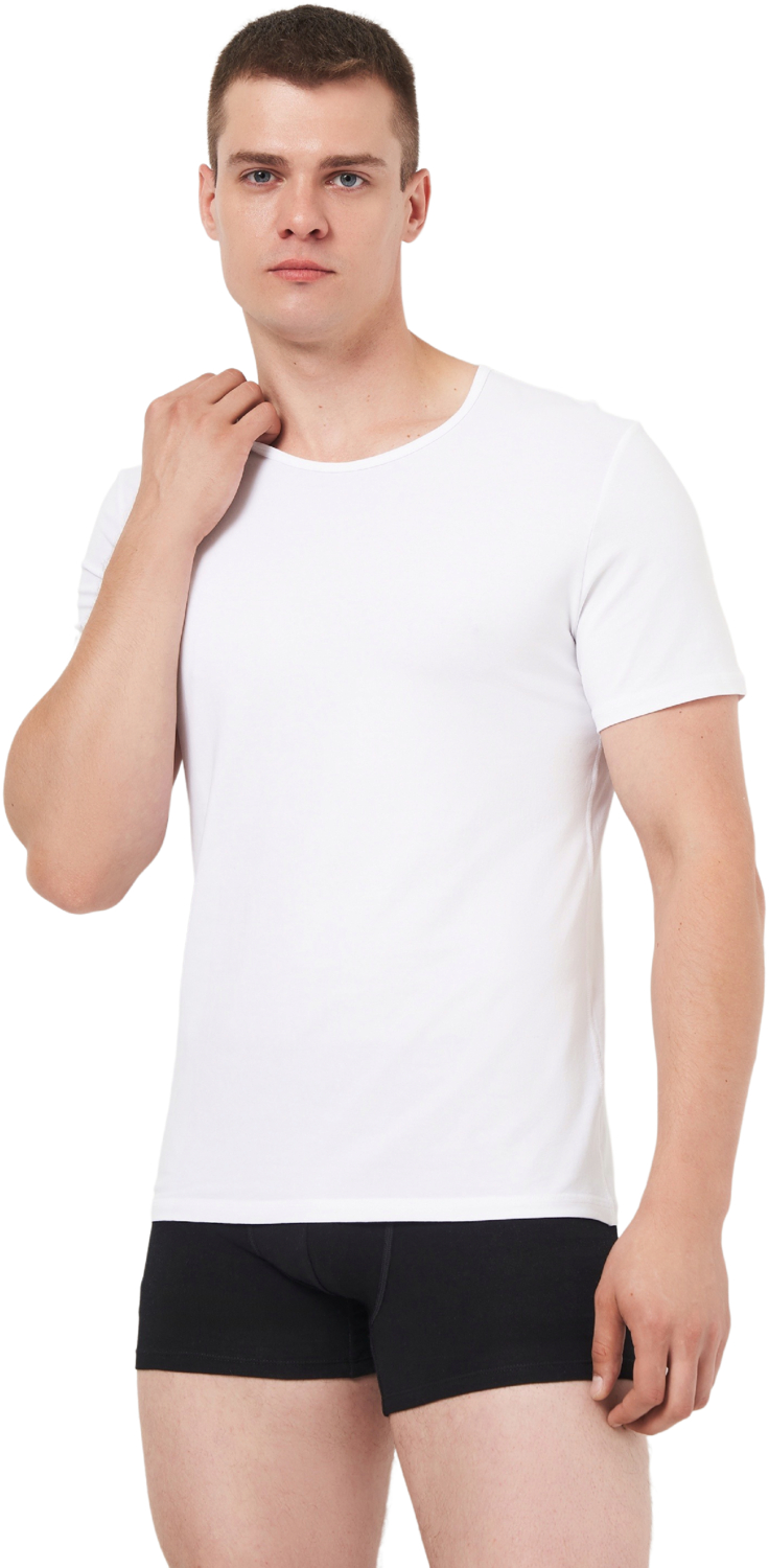 Футболка хлопковая мужская Roza 250326 S белая
