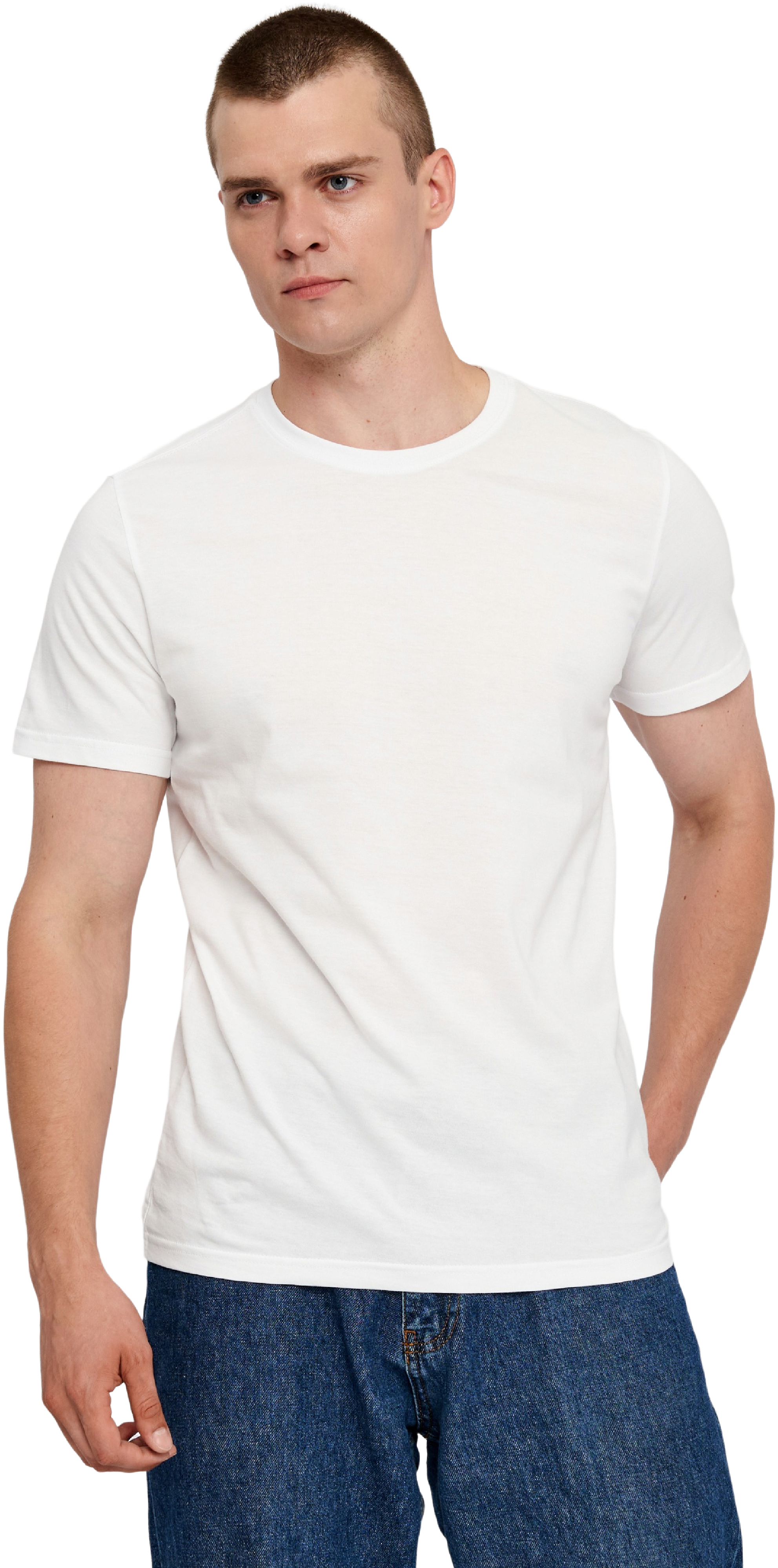 Футболка хлопковая мужская Roza 210135 2XL белая фото 1