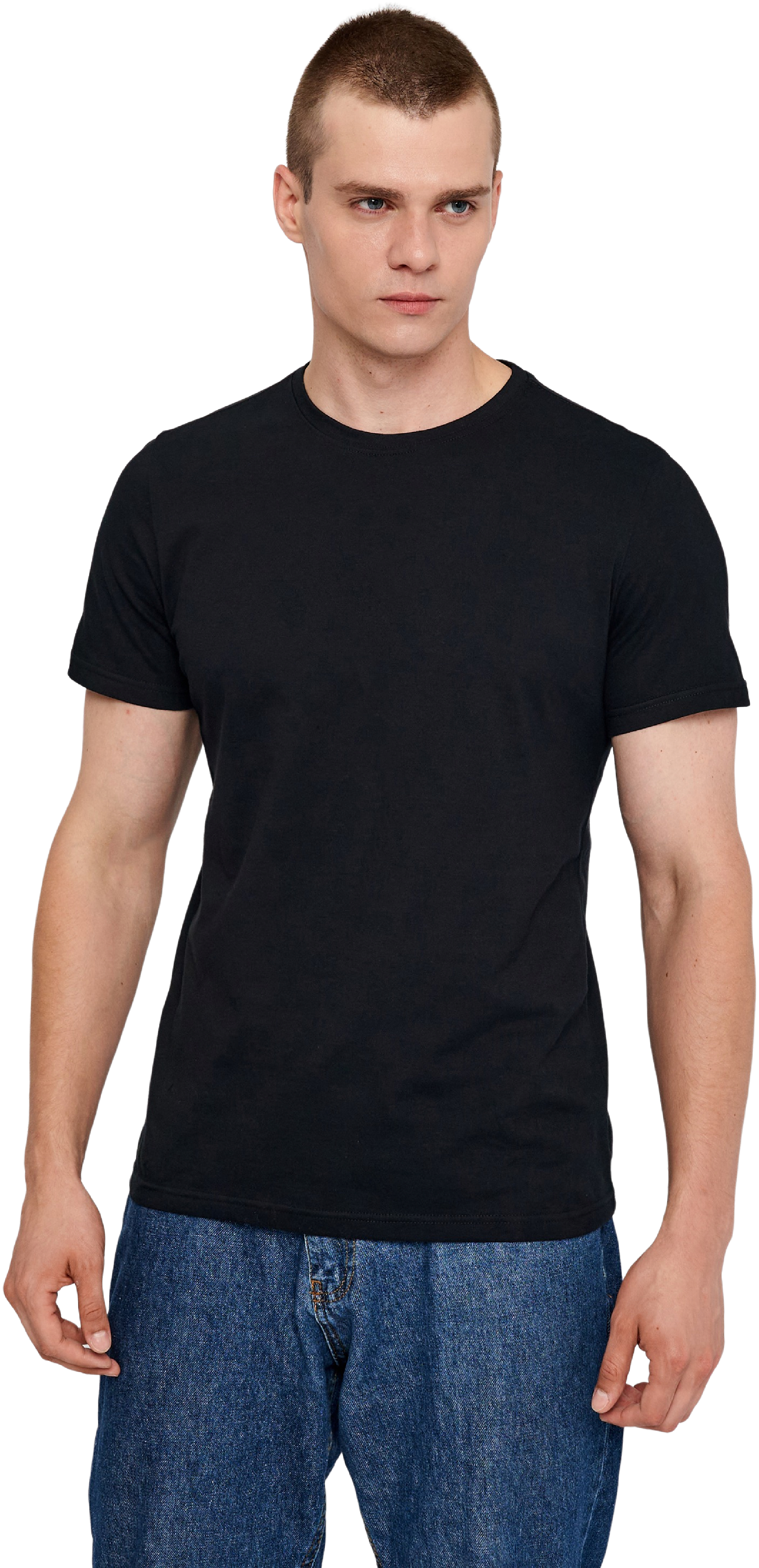 Футболка хлопковая мужская Roza 210135 2XL черная фото 1