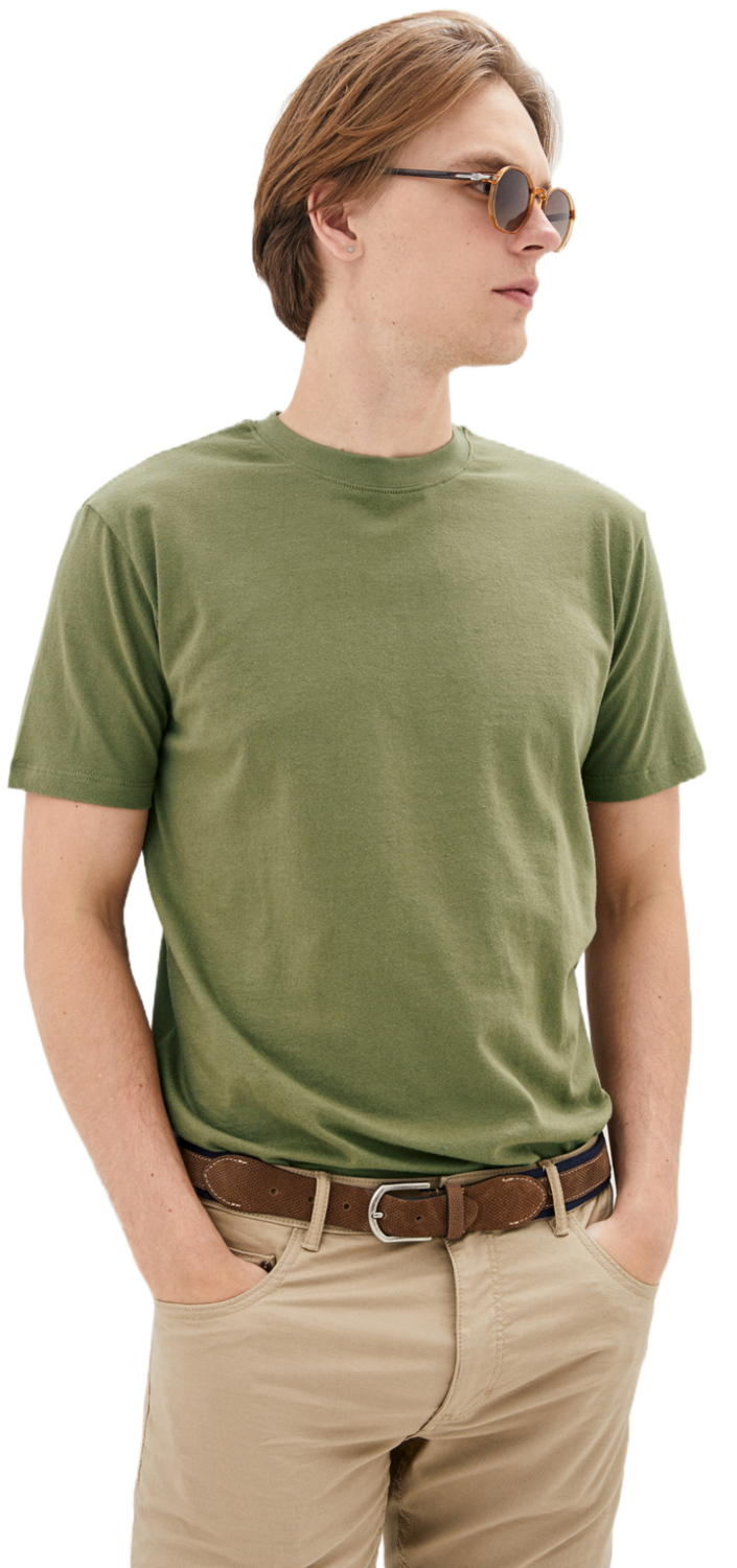 Футболка хлопковая мужская Roza 170201 L темно-оливковая