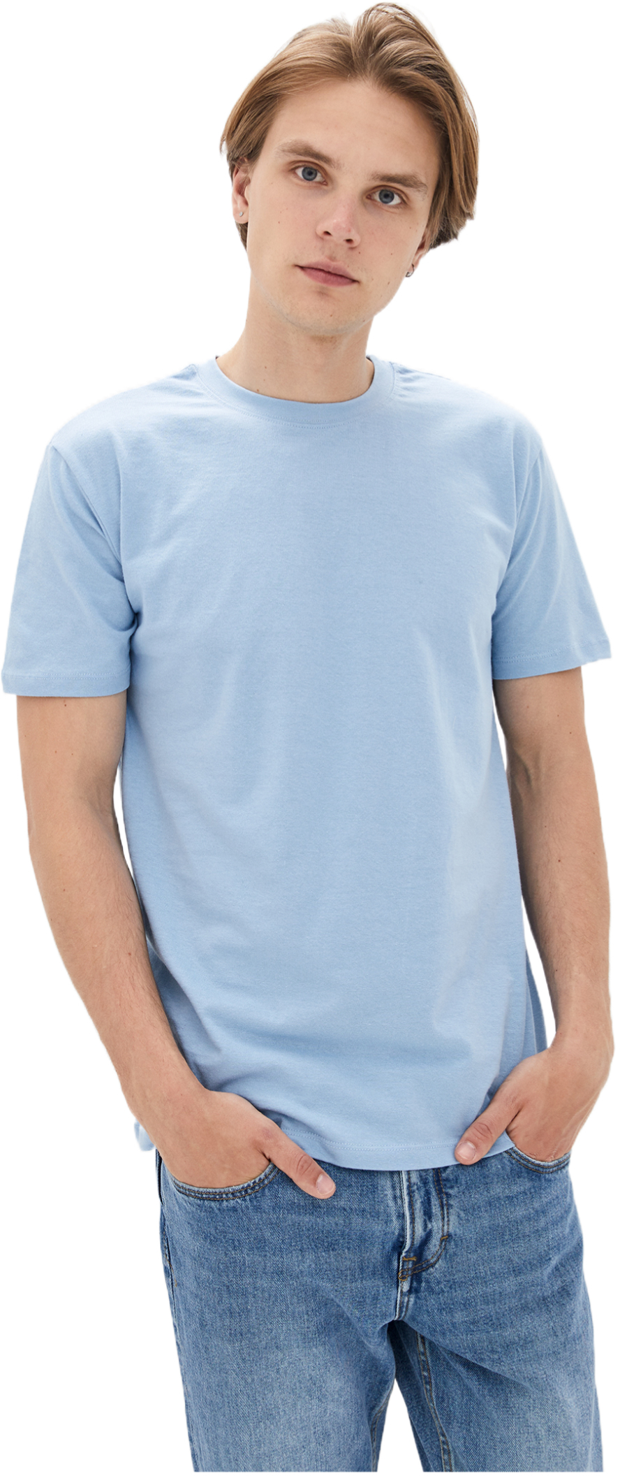 Футболка хлопковая мужская Roza 170201 3XL голубая фото 1