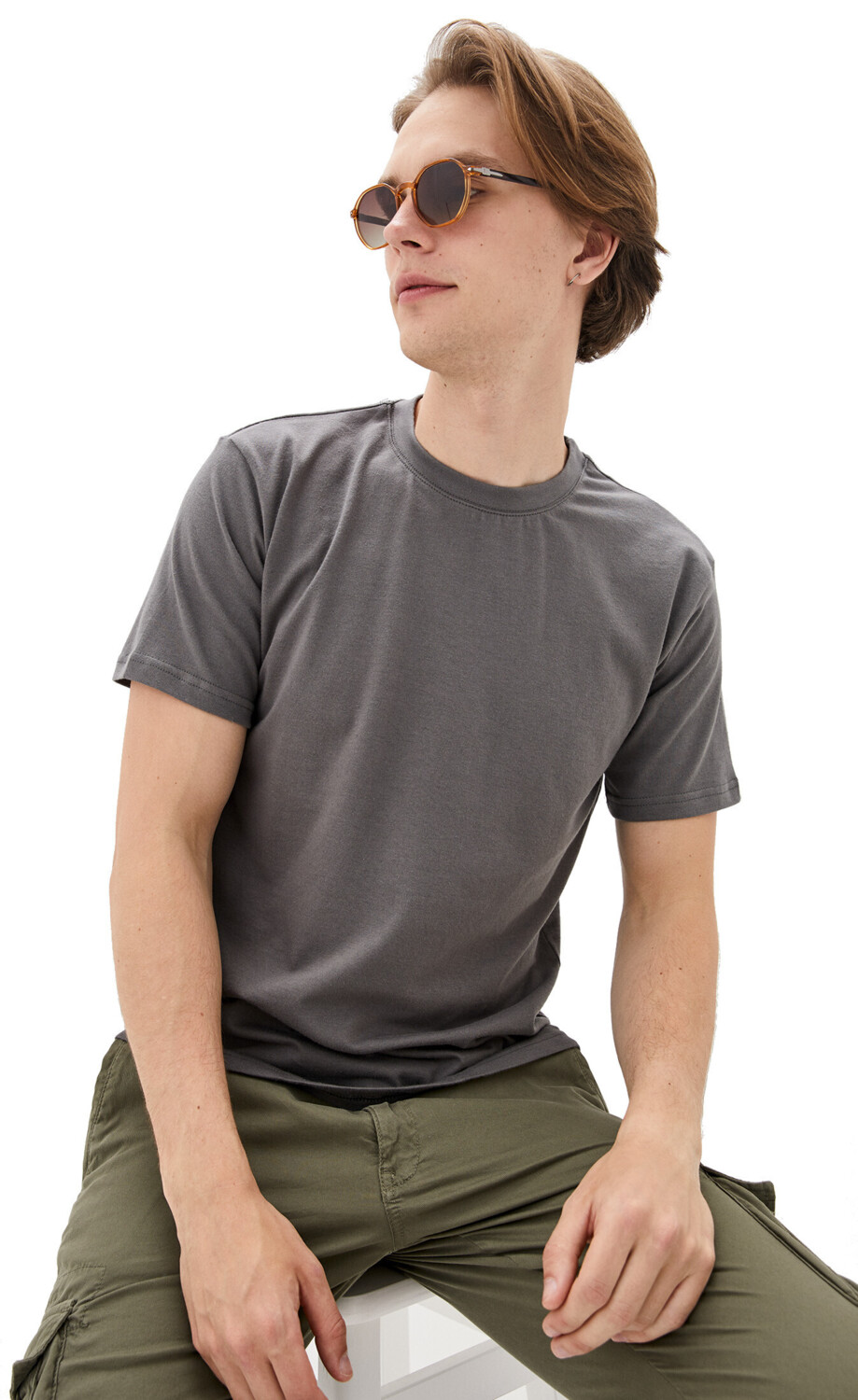 Футболка хлопковая мужская Roza 170201 XL серая