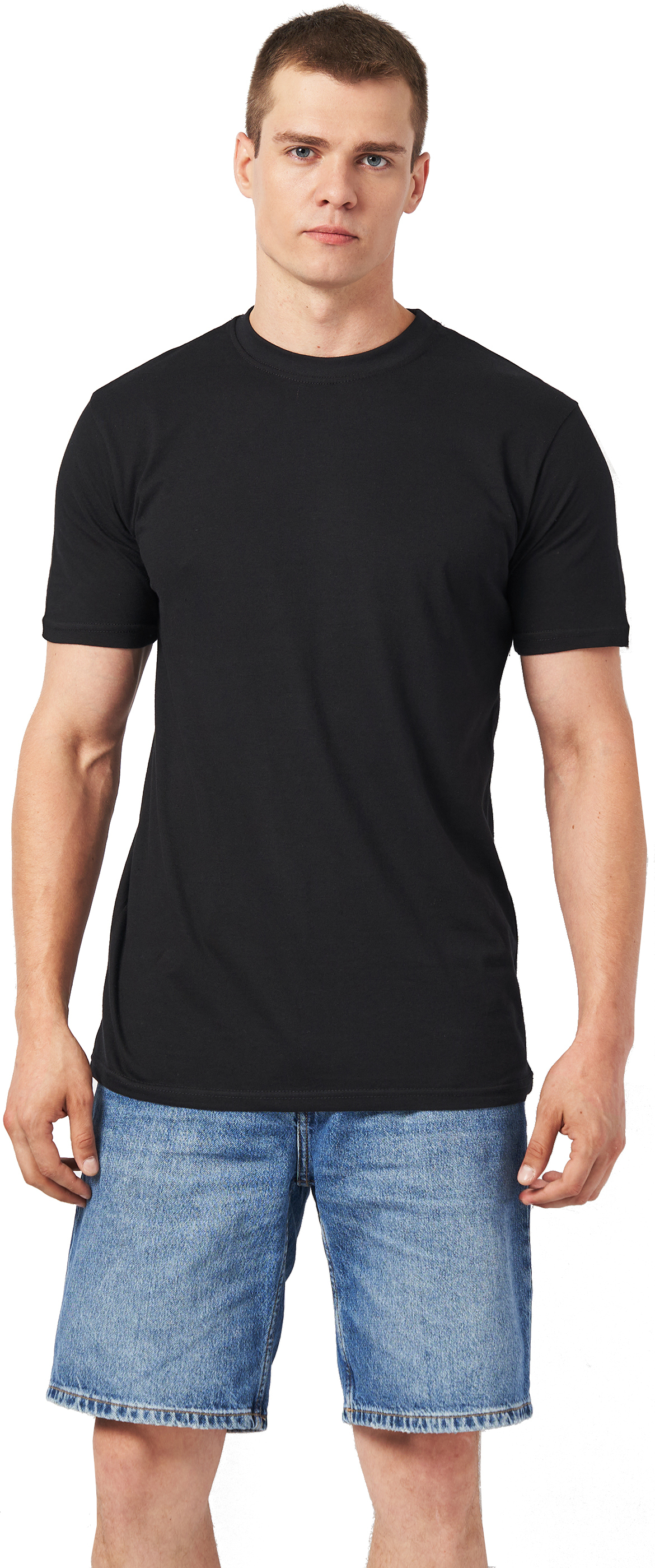 Футболка хлопковая мужская Roza 170201 3XL черная фото 1