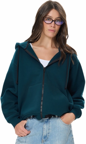 Худі на застібці жіноче Roza 240427 L синьо-зеленефото