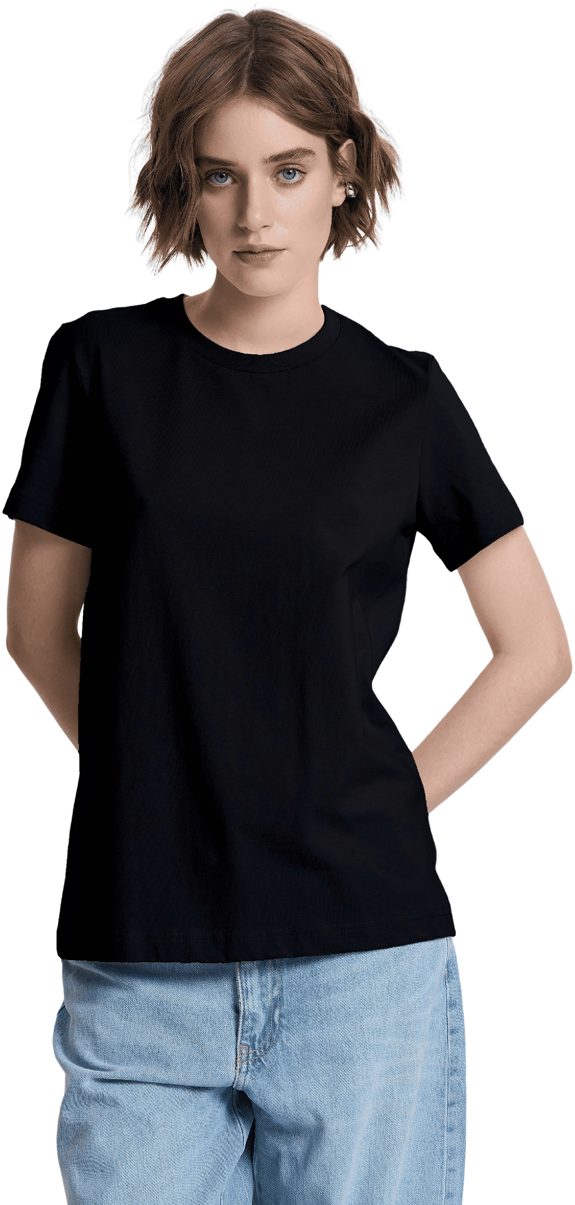 Футболка хлопковая женская Roza 231107 S черная фото 1