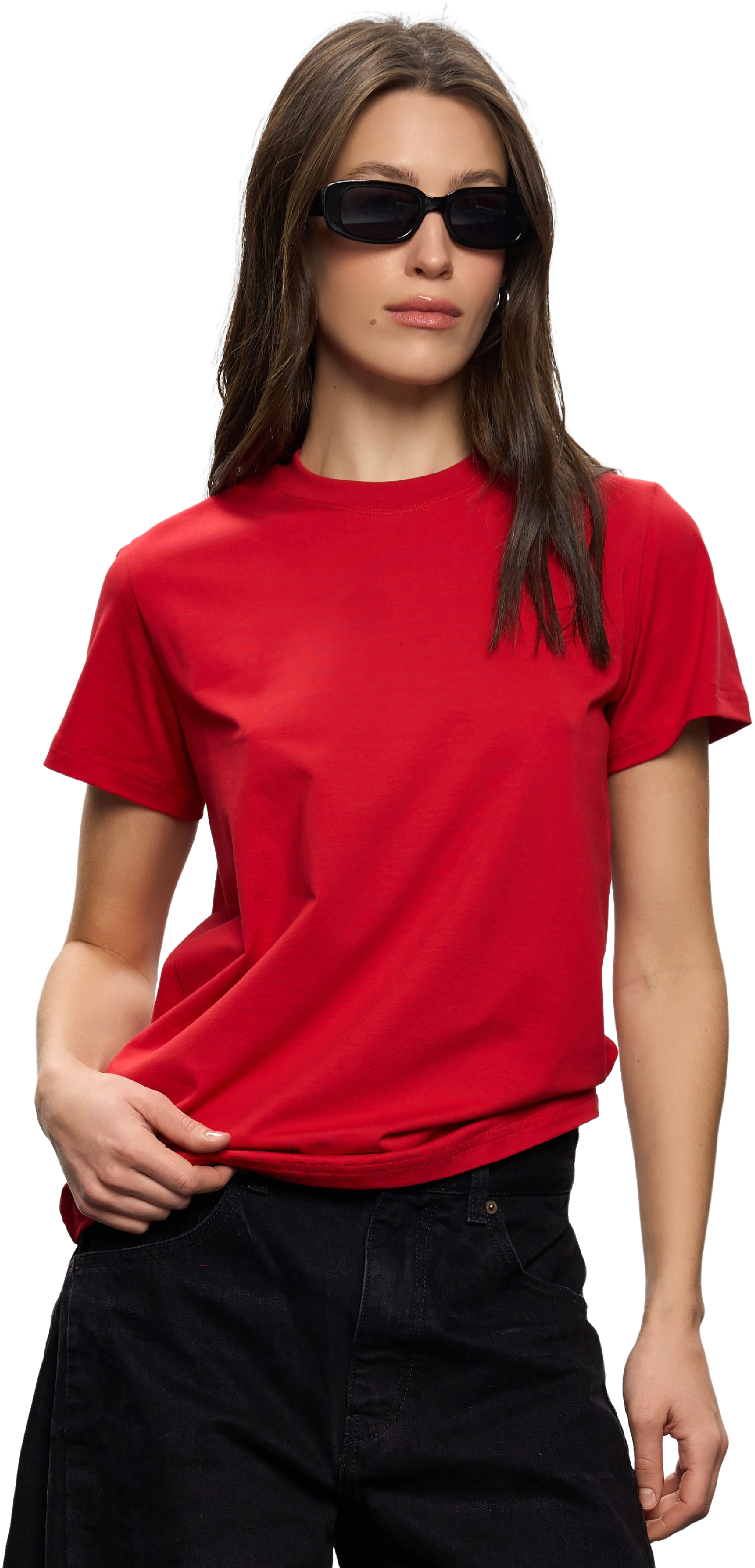 Футболка хлопковая женская Roza 231103 L красная фото 1