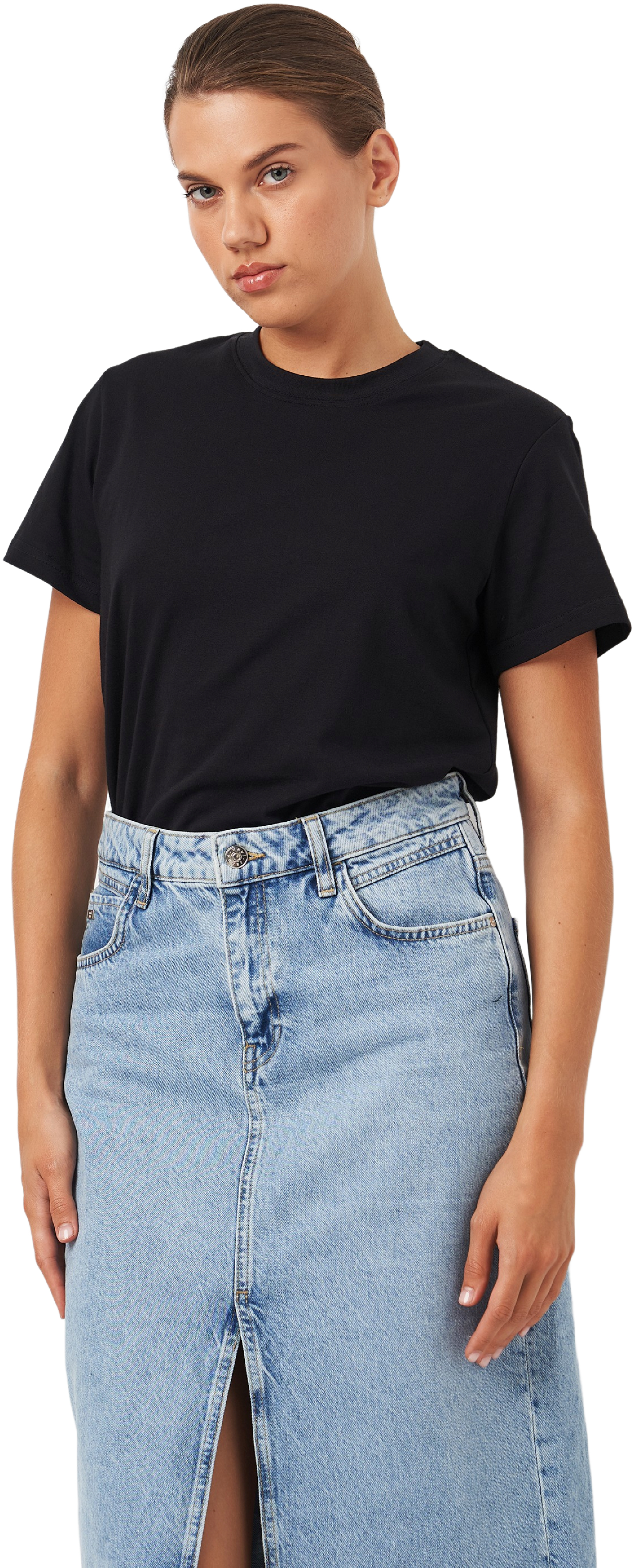 Футболка хлопковая женская Roza 231103 L черная фото 1