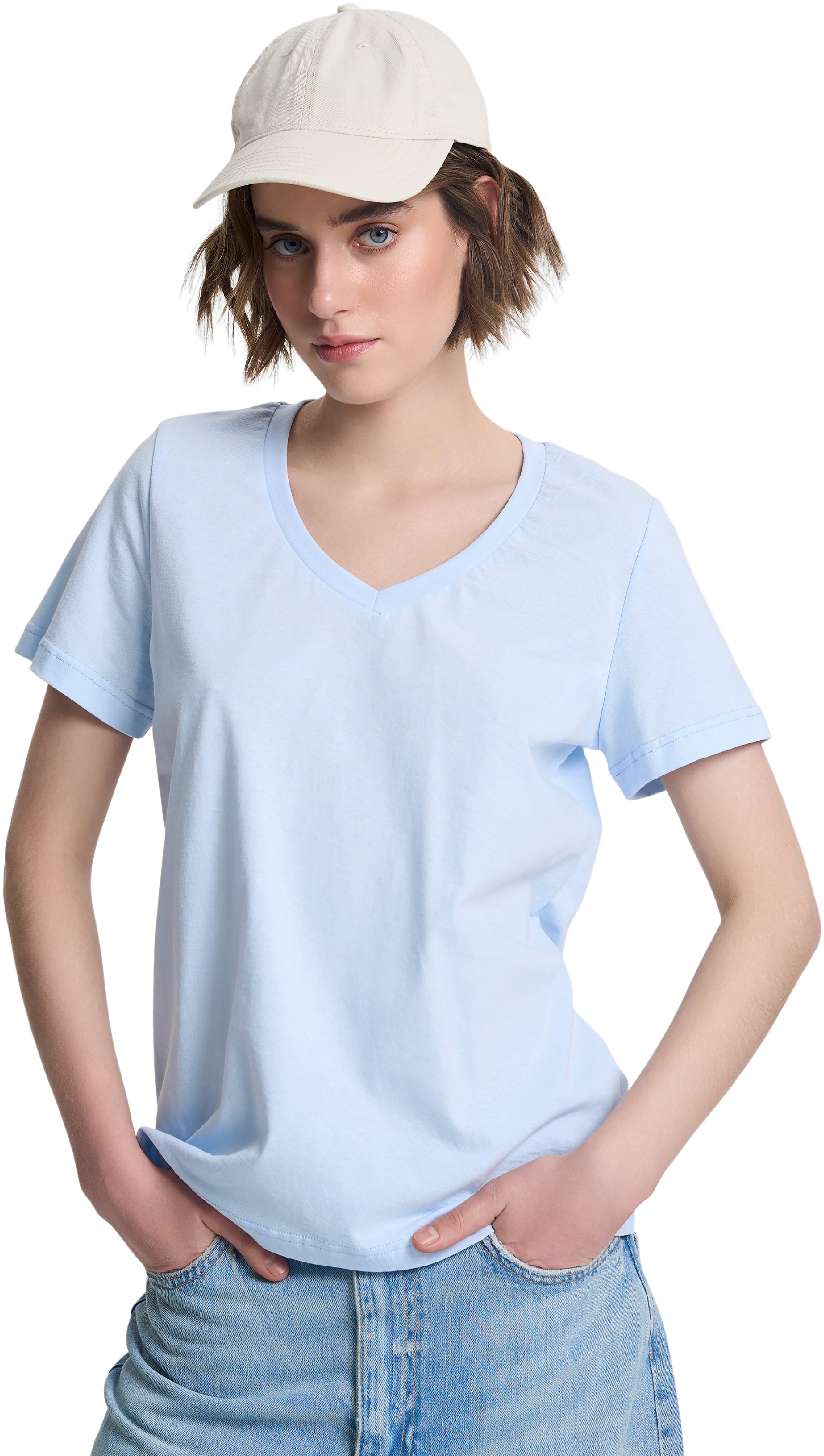 Футболка хлопковая женская Roza 231108 XL голубая фото 1