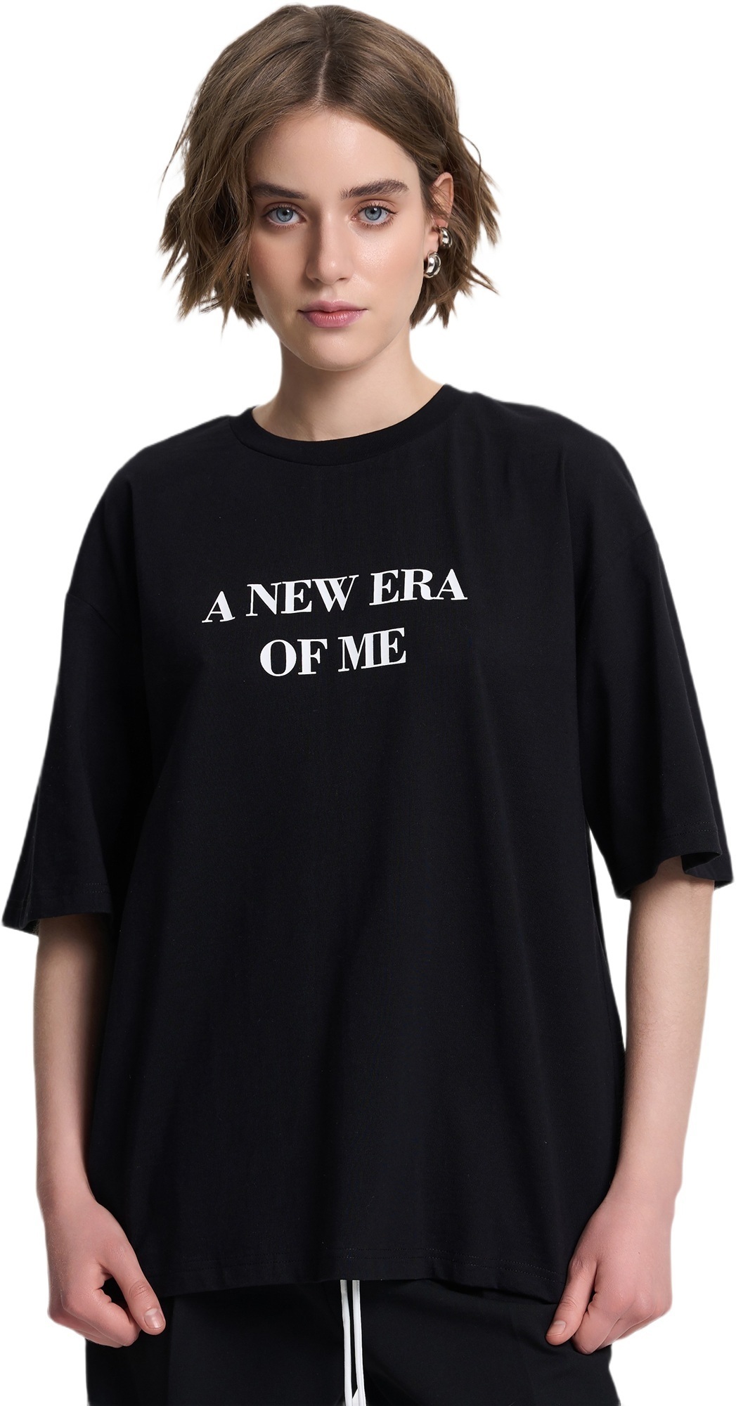 Футболка хлопковая женская Roza 240605 L черная фото 1