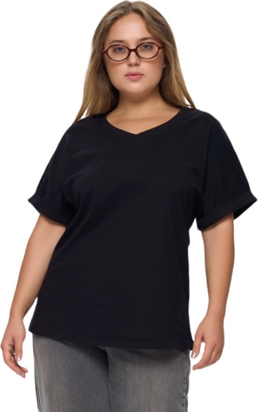 Футболка хлопковая женская Roza 230938 2XL черная фото