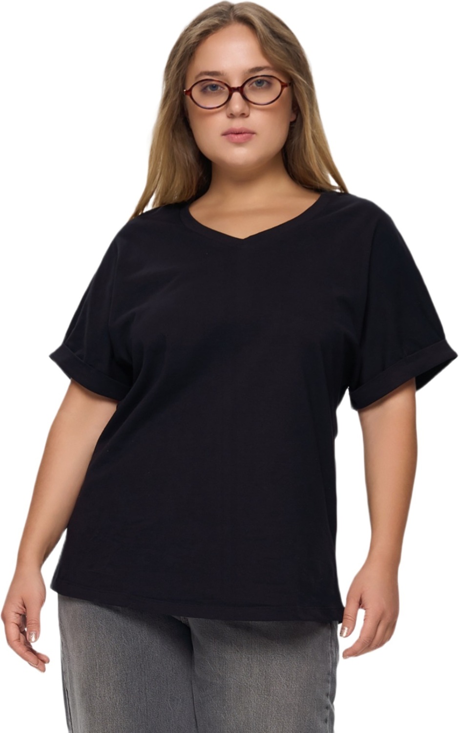 Футболка хлопковая женская Roza 230938 3XL черная