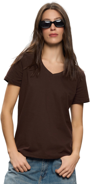 Футболка хлопковая женская Roza 231108 XS шоколадная фото 