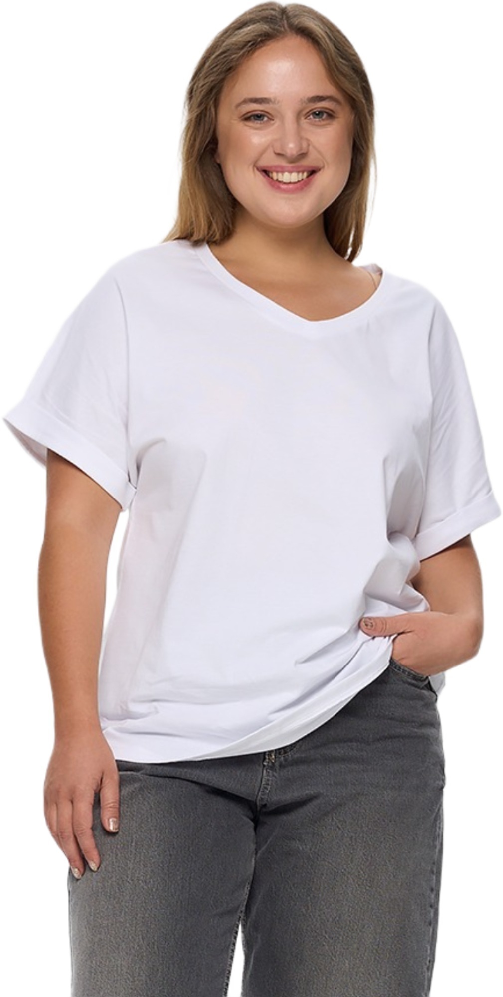 Футболка хлопковая женская Roza 230938 3XL белая фото 1