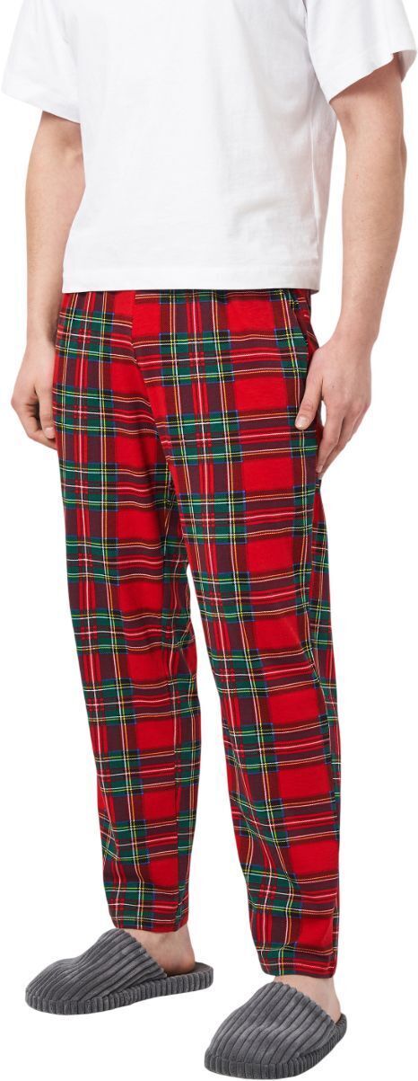 Штани домашні чоловічі Roza 250907 L червоні у клітинку