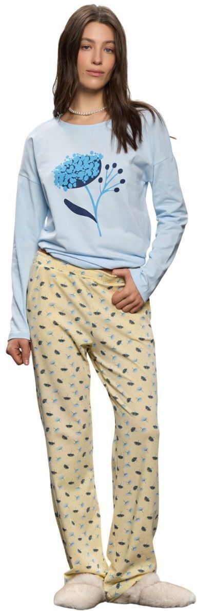 Пижама женская Roza 250914 S светло-голубая/желтая с одуванчиками фото 1