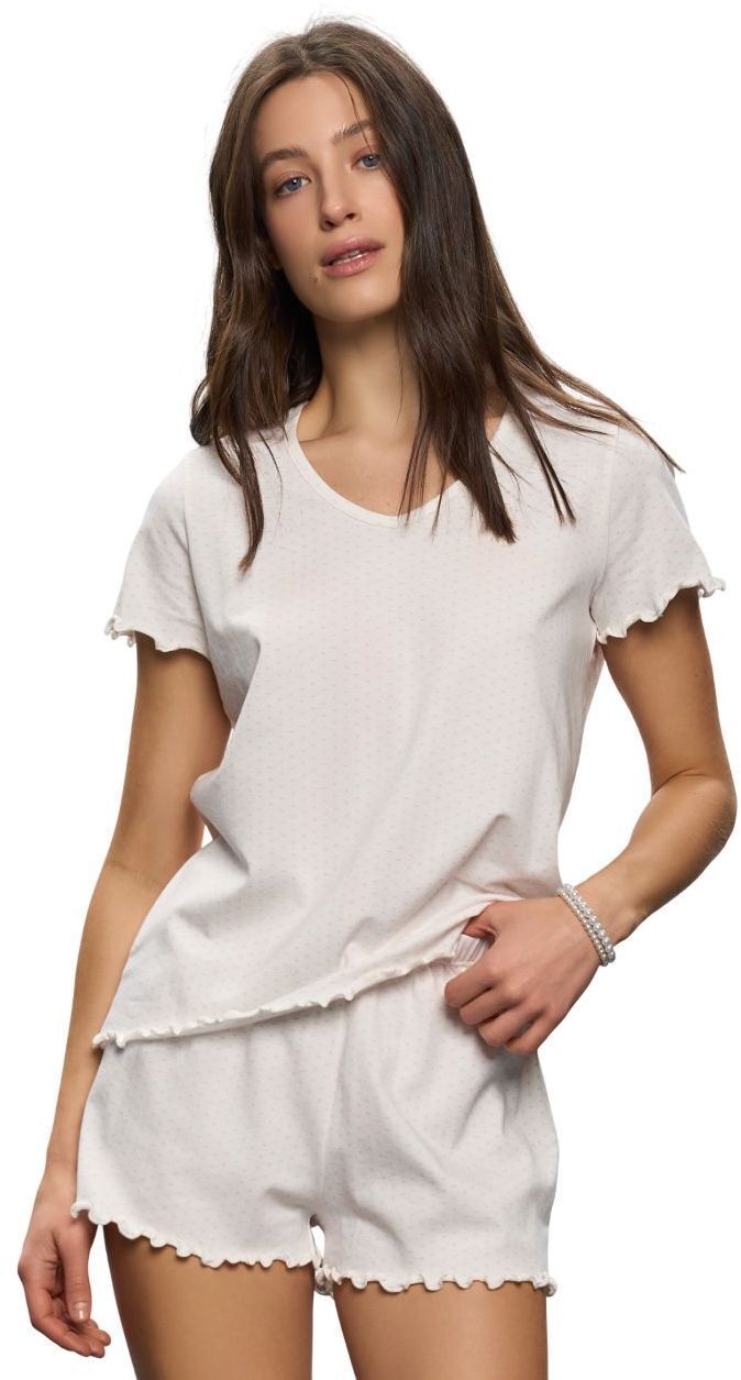 Піжама жіноча Roza 251001 XS молочна з середечкамифото1