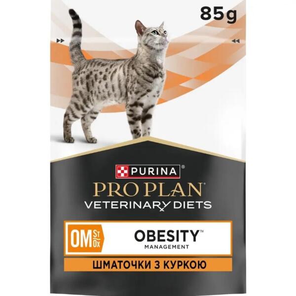 

Упаковка влажного корма для кошек Purina Pro Plan Veterinary Diets Obesity для снижения избыточной массы тела 10*85 г