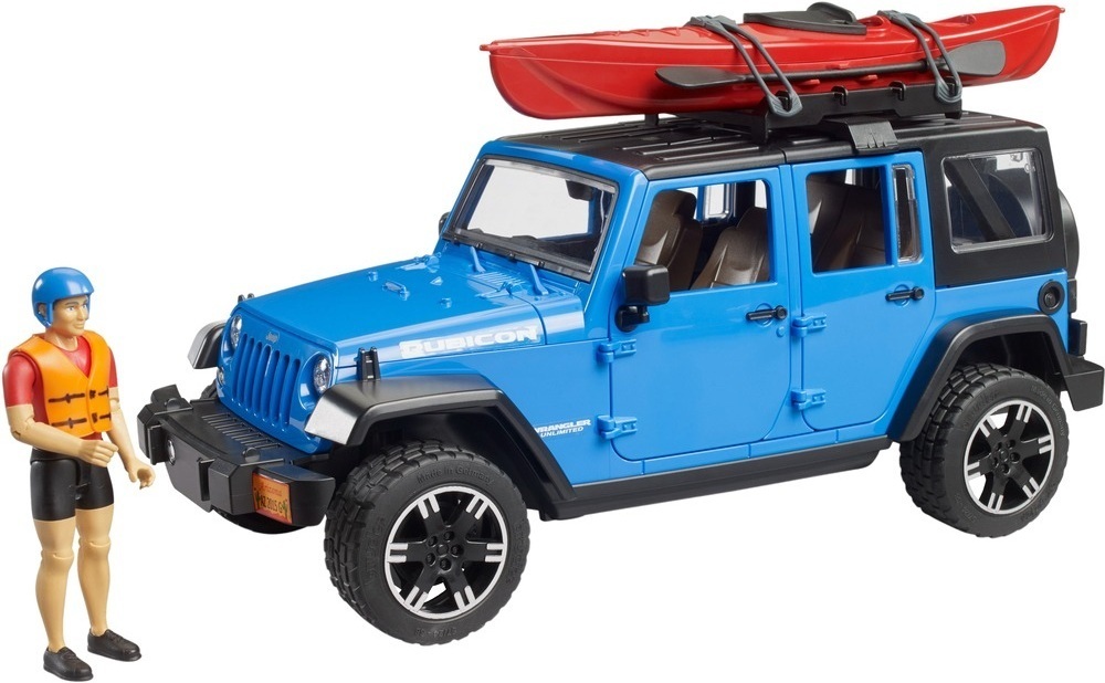 Автомобиль Bruder Jeep Wrangler Rubicon Unlimited с каяком и фигуркой (2529) фото 1