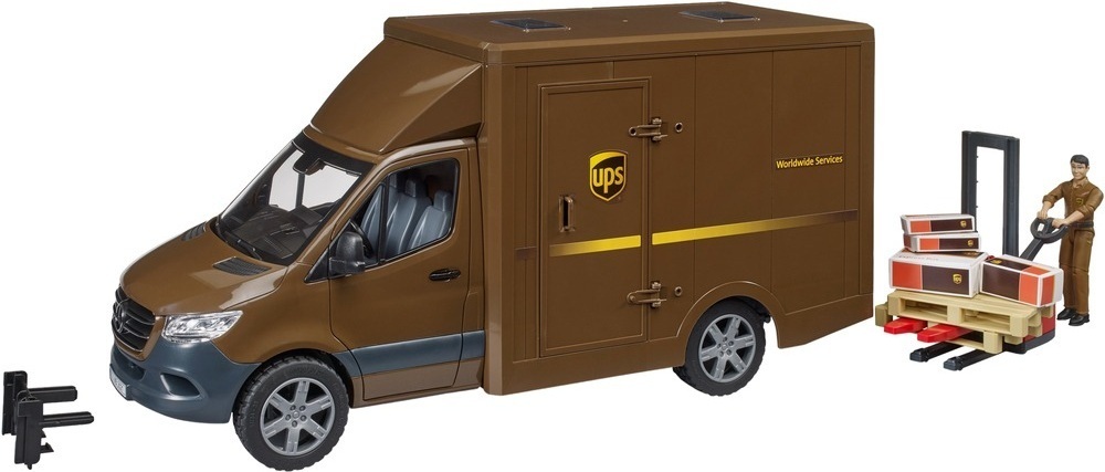 Автомобиль Bruder MB Sprinter курьерской службы UPS с фигуркой и асксессуарами (2678) фото 1