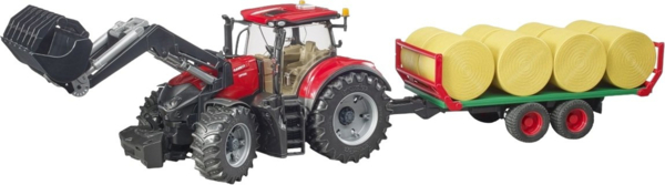 

Трактор Bruder Case IH Optum 300CVX с передним погрузчиком и прицепом с тюками (3198)