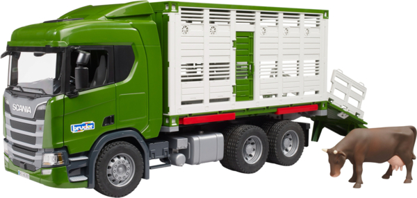 

Автомобиль Bruder Scania Super 560R для перевозки животных с коровой (3548)