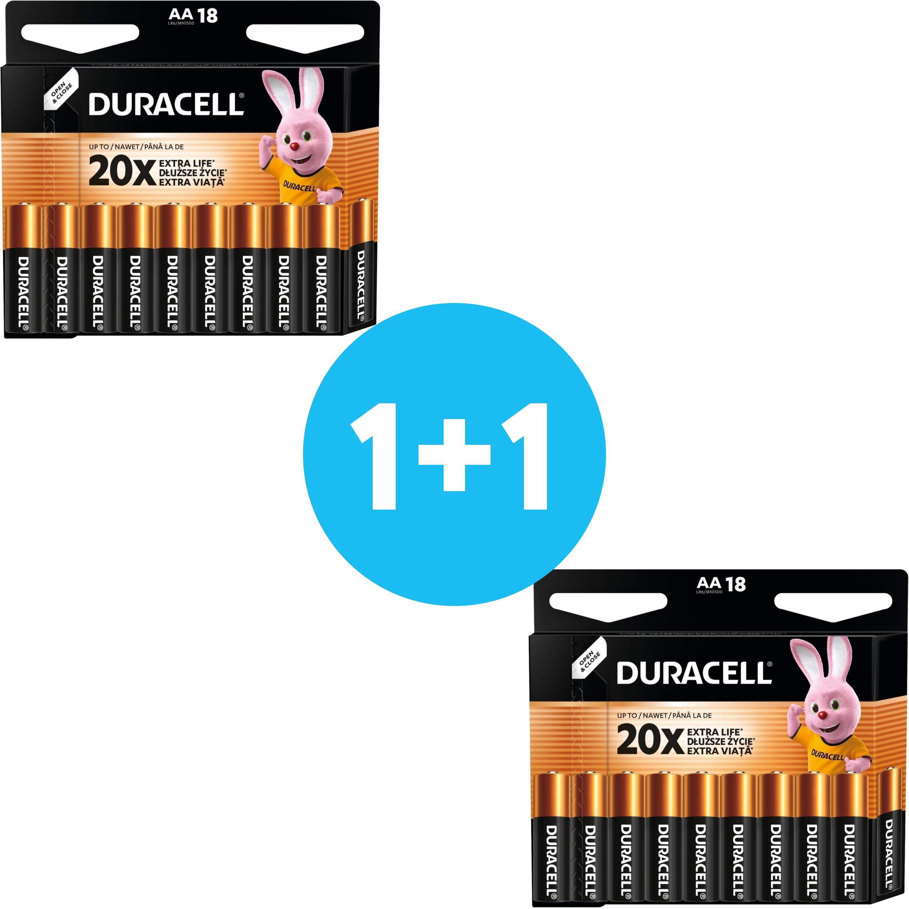 Щелочные батарейки Duracell Basic AA 18 шт (5000394107519) фото 1