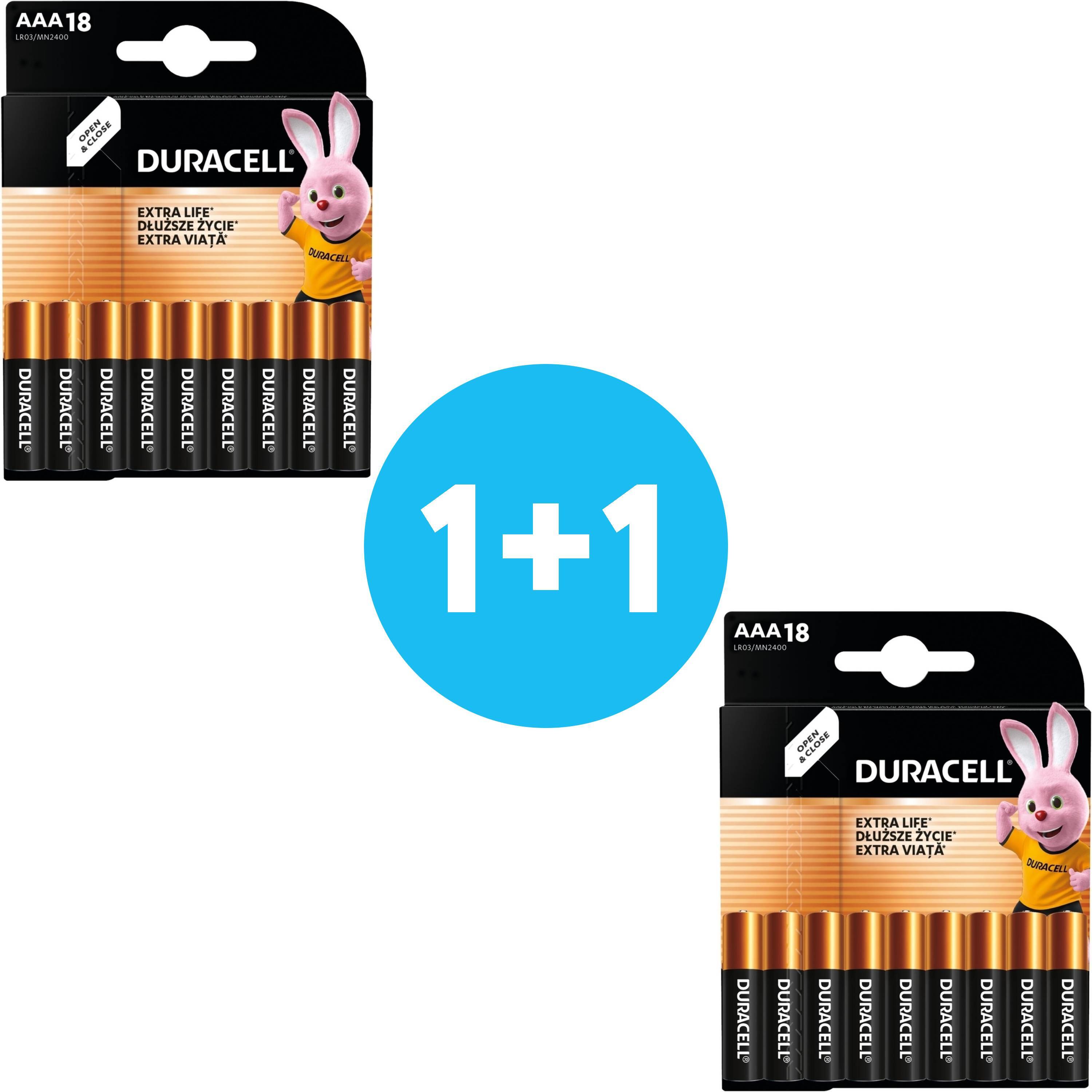 Щелочные батарейки Duracell Basic AAА 18 шт (5000394107557) фото 1