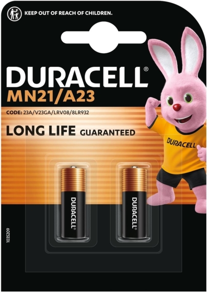 

Батарейки Duracell MN21 12V (A23/23A/V23GA/LRV08/8LR932) 2шт (5000394071117)