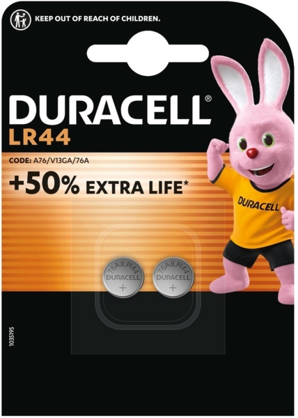 

Батарейки Duracell LR44 1,5V (76A/A76/V13GA) 2 шт (5000394504424)