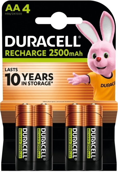 Аккумуляторы Duracell Rechargeable AA 2500 mAh 4 шт (5000394057043)