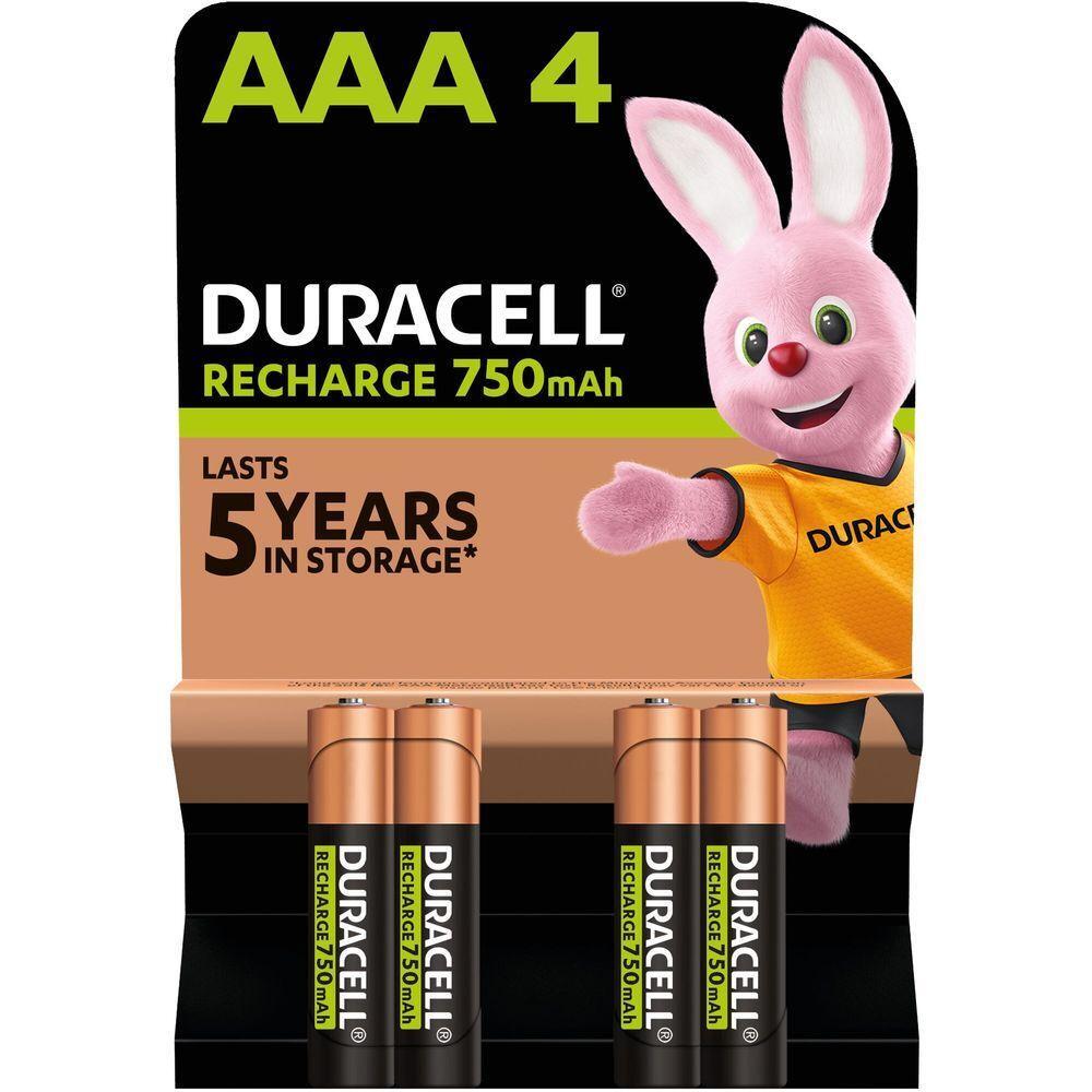 Аккумуляторы Duracell Rechargeable AAA 750 mAh 4 шт (5000394090231) фото 1