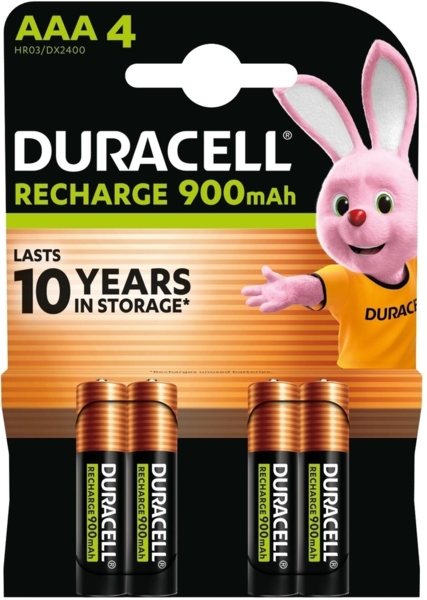 Аккумуляторы Duracell Rechargeable AAA 900 mAh 4 шт (5000394203822)