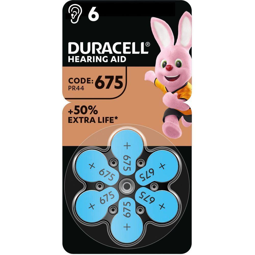 Батарейки для слуховых аппаратов Duracell, размер 675, 6 шт (5000394167292) фото 1