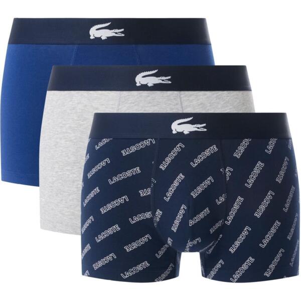 Набір трусів-боксерів чоловічих Lacoste 5H1288-BCK L 3 шт. темно-сині/білі-сріблястіфото