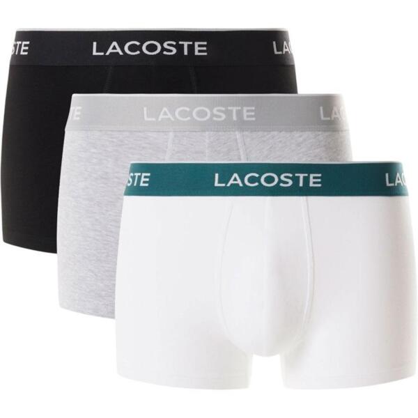 Набір трусів-боксерів чоловічих Lacoste 5H1300-NUA XL 3 шт. сірі/білі/чорніфото