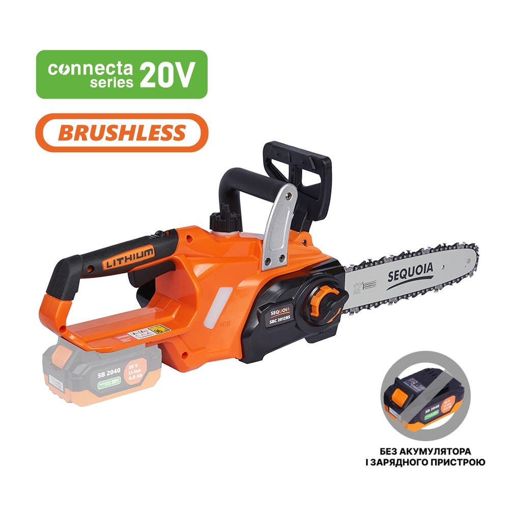Пила ланцюгова акумуляторна SEQUOIA SBC2012BS 20В, шина 30см (без АКБ та ЗП), (SBC2012BS)фото1