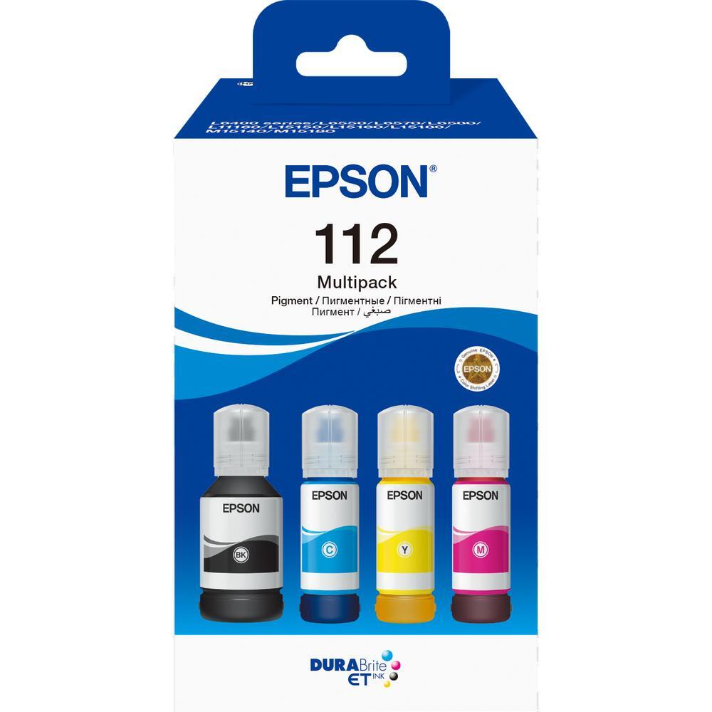 Контейнер з чорнилом Epson 112 EcoTank L11160/L15150/L15160/L6490/L6550/L6570/L15180/L6580 Multipack (C13T06C64A)фото1