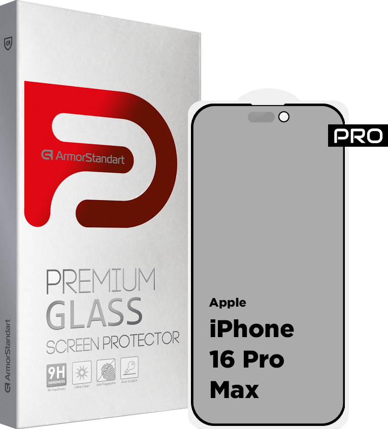 Защитное стекло ArmorStandart Pro Anti-spy Matte для Apple iPhone 16 Pro Max Black (ARM79400) фото 1