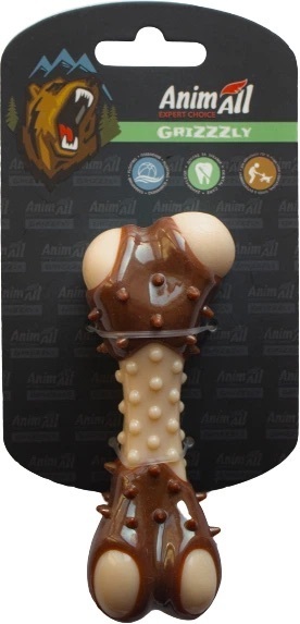 Іграшка AnimAll AGrizZzly 9833 Кістка з ароматом м'яса S beige/brownфото1