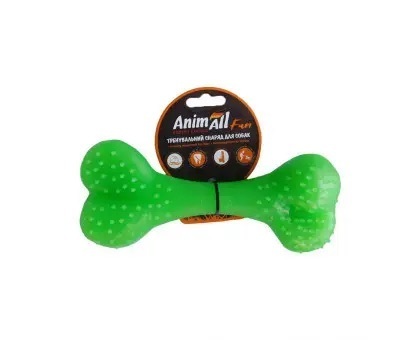 Іграшка AnimAll Fun 88125 Кістка 15 см зеленафото1