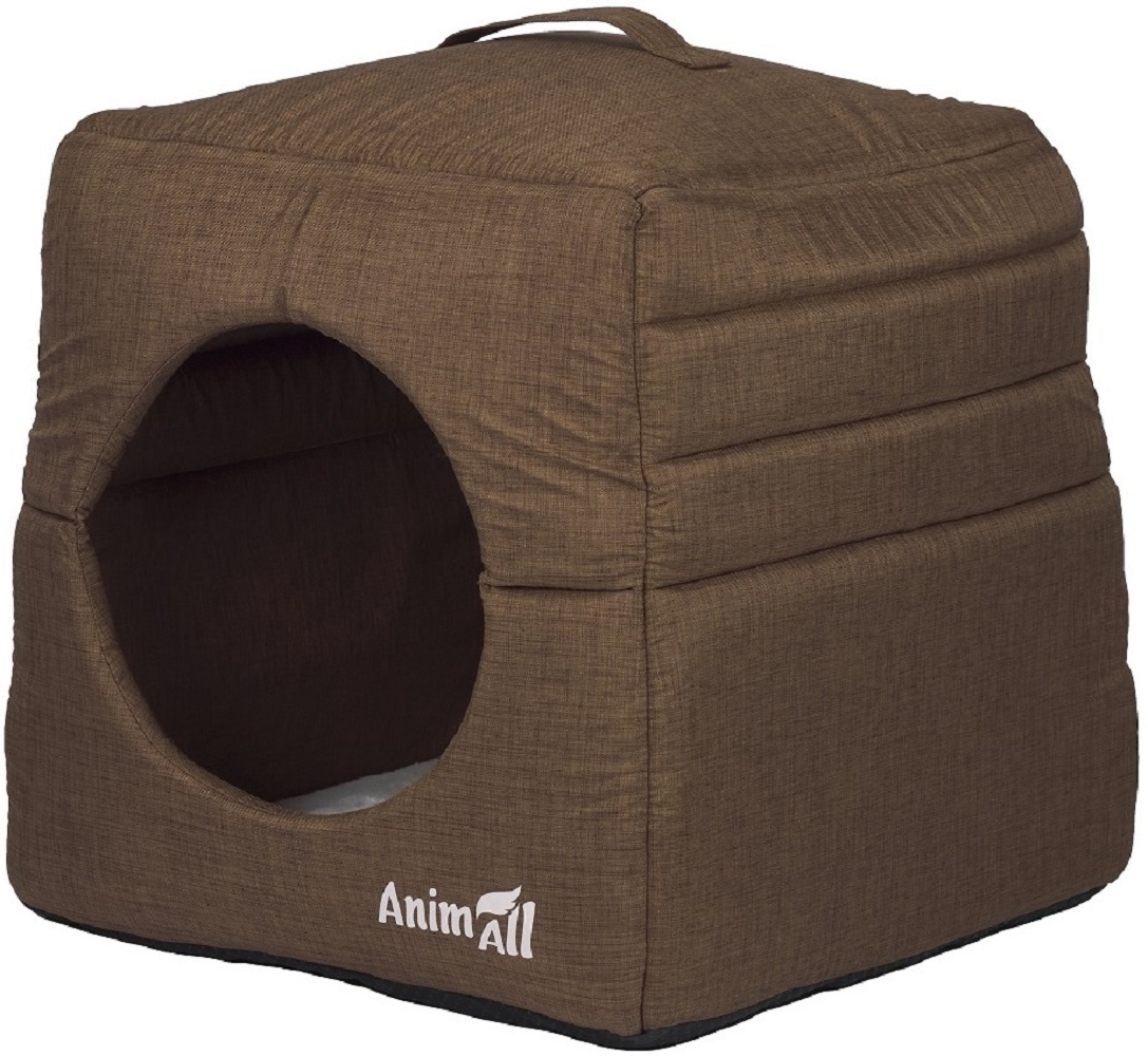 Домик-лежанка для кошек и собак AnimAll 9398-2018A Brown 43х43х41 фото 1