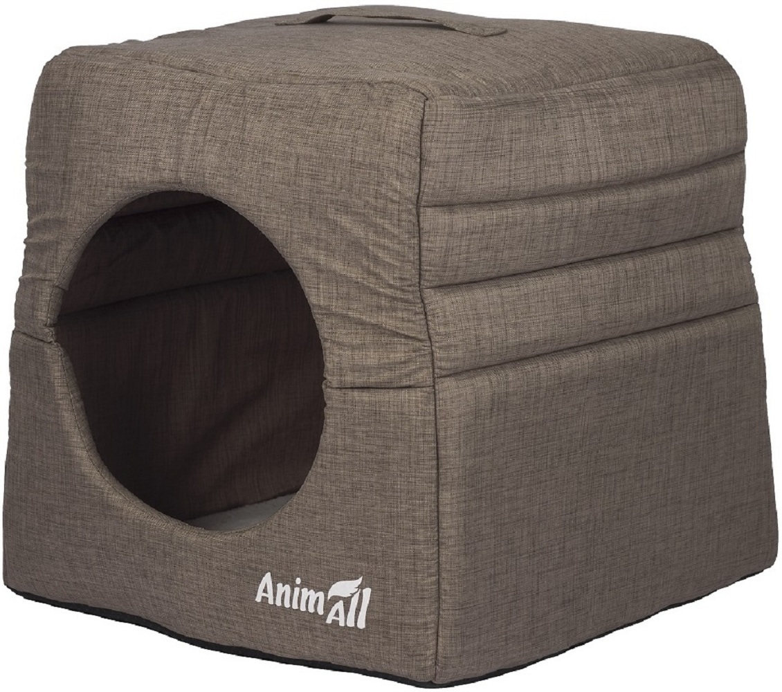 Домик-лежанка для кошек и собак AnimAll 9398-2012A43 Grey 43х43х41 фото 1