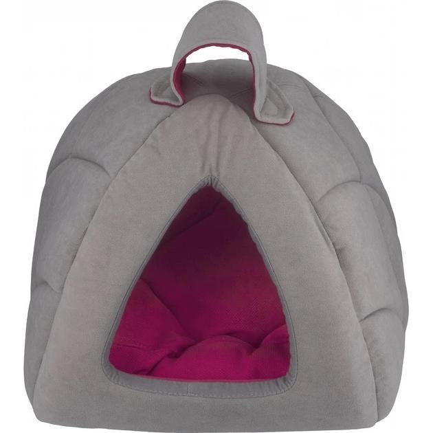 Лежак для собак і котів AnimAll Silver gray/pink 39х39х36фото1